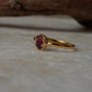 Gold Vermeil Rhodolite Garnet Vintage Solitaire 925 Sterling Silver Ring