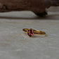 Gold Vermeil Rhodolite Garnet Vintage Solitaire 925 Sterling Silver Ring