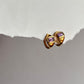 Minimalist amethyst huggie earrings in sterling silver  