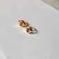 925 sterling silver huggie earrings with amethyst and gold vermeil  