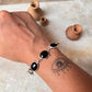 Minimalist black onyx bracelet in sterling silver  