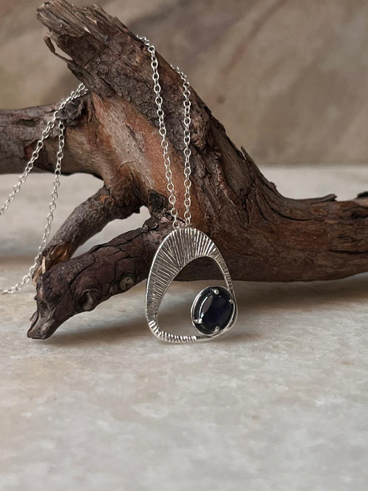 Iolite contemporary handmade 925 Sterling Silver Necklace
