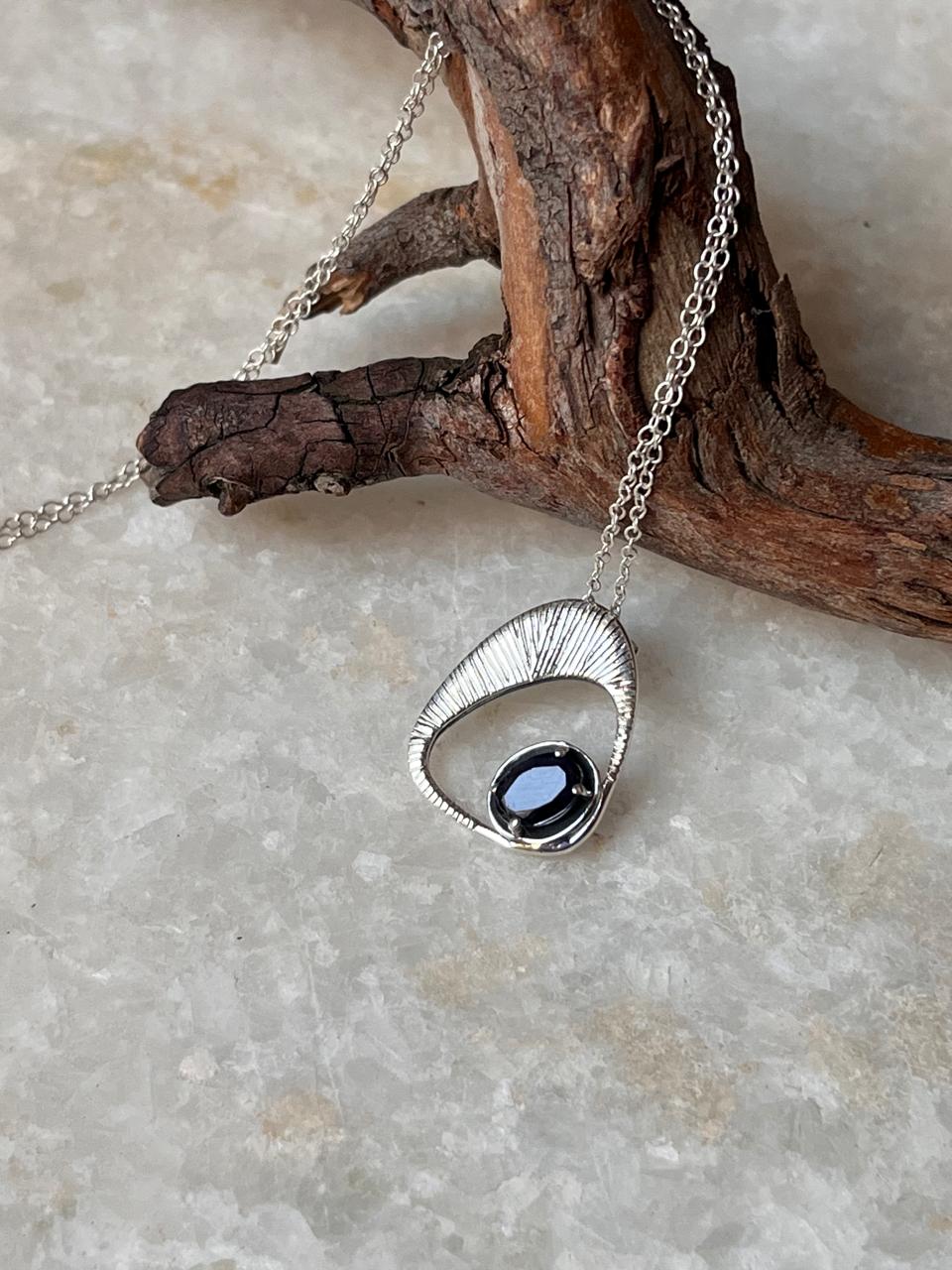 Iolite contemporary handmade 925 Sterling Silver Necklace