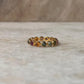 Gold Vermeil Multi Tourmaline Round Band 925 Sterling Silver Ring