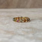 Gold Vermeil Multi Tourmaline Round Band 925 Sterling Silver Ring