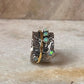 Natural Ethiopian Opal Rustic Wrap Spinner Handcrafted 925 Sterling Silver Ring