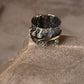 Natural Ethiopian Opal Rustic Wrap Spinner Handcrafted 925 Sterling Silver Ring