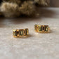 Gold Vermeil Peridot Huggies 925 Sterling Silver Earrings