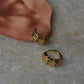 Gold Vermeil Peridot Huggies 925 Sterling Silver Earrings