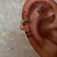 Iridescent Ethiopian opal oval stone huggie earrings  