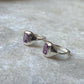 Silver Amethyst Huggies 925 Sterling Silver Earrings