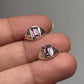 Silver Amethyst Huggies 925 Sterling Silver Earrings