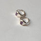 Silver Amethyst Huggies 925 Sterling Silver Earrings