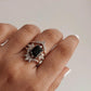 Vintage Black Onyx Stack Set solitare 925 Sterling Silver Ring