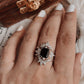 Vintage Black Onyx Stack Set solitare 925 Sterling Silver Ring