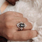 Vintage Black Onyx Stack Set solitare 925 Sterling Silver Ring