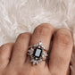 Vintage Black Onyx Stack Set solitare 925 Sterling Silver Ring