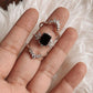 Vintage Black Onyx Stack Set solitare 925 Sterling Silver Ring