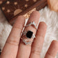 Vintage Black Onyx Stack Set solitare 925 Sterling Silver Ring