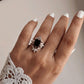 Vintage Black Onyx Stack Set solitare 925 Sterling Silver Ring