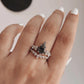 Moss Agate Statement Stack Set 925 Sterling Silver Ring