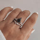 Moss Agate Statement Stack Set 925 Sterling Silver Ring