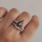 Moss Agate Statement Stack Set 925 Sterling Silver Ring