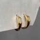 Dainty gold vermeil oval huggie earrings with Ethiopian opal