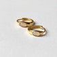 Iridescent Ethiopian opal oval stone huggies in gold vermeil