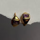 Classic 925 sterling silver gold vermeil huggies with amethyst