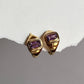 Luxury amethyst gemstone huggie earrings in gold vermeil  