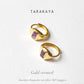 Gold vermeil amethyst huggie earrings 925 sterling silver  