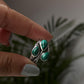 Malachite 3 Stone Statement 925 Sterling Silver Ring