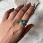 Malachite 3 Stone Statement 925 Sterling Silver Ring