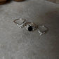 Vintage Black Onyx Stack Set solitare 925 Sterling Silver Ring