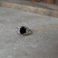 Vintage Black Onyx Stack Set solitare 925 Sterling Silver Ring
