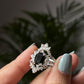 Vintage Black Onyx Stack Set solitare 925 Sterling Silver Ring