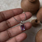 Rectangular Amethyst Gemstone Pendant in Sterling Silver