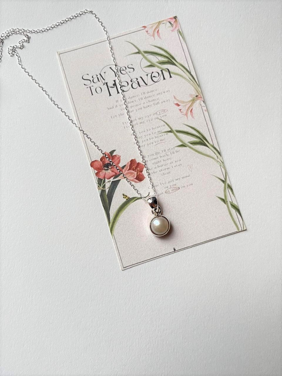 Natural Freshwater Pearl Round Pendant in 925 Silver  