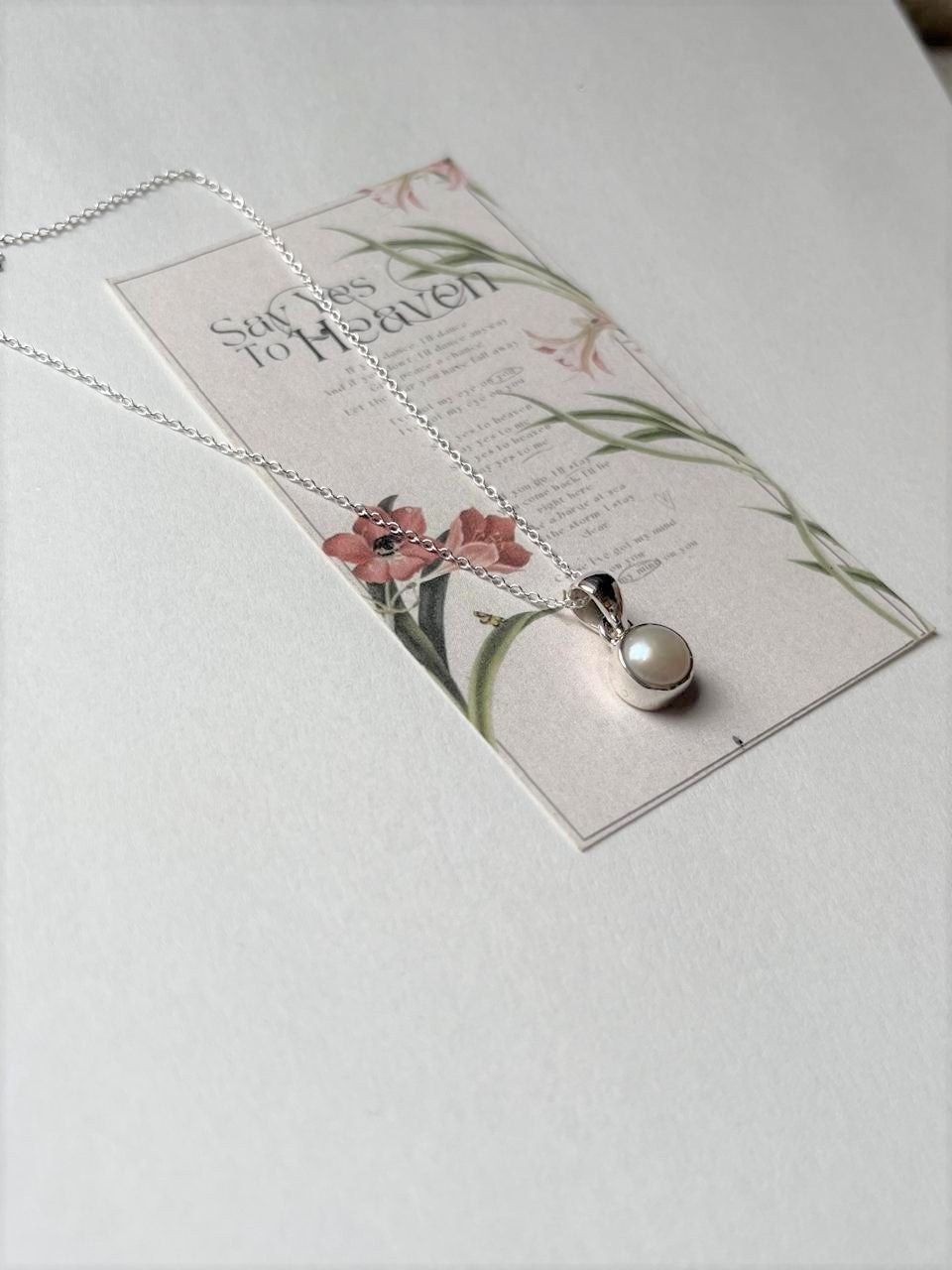 Dainty Fresh Water Pearl Pendant in 925 Sterling Silver
