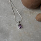 925 Sterling Silver Amethyst Pendant in Modern Rectangle Cut  
