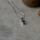 925 Silver Pendant with Rectangular Amethyst Gemstone  