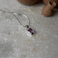 Minimalist Amethyst Rectangle Pendant in Silver Setting  