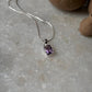 Natural Amethyst Rectangle Pendant in 925 Silver