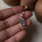 Elegant Blue Topaz Rectangular Pendant in Sterling Silver
