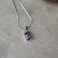 Deep Purple Amethyst Rectangle Pendant in 925 Silver