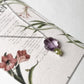 Floral Amethyst and Peridot Crystal Charm Necklace in Silver