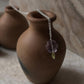 Delicate Amethyst Flower & Peridot Charm 925 Silver Necklace  