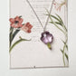 Charming Amethyst Flower & Peridot Necklace Silver Chain  