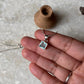 Aqua Chalcedony Square cut 925 Sterling Silver Unisex Pendant